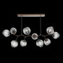 Hammerton Studio Nebula 10 Light 63" Wide LED Abstract Chandelier - 3000K Flat Bronze / Geo Smoke