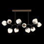 Hammerton Studio Nebula 10 Light 63" Wide LED Abstract Chandelier - 3000K Flat Bronze / Zircon Amber