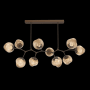 Hammerton Studio Nebula 10 Light 63" Wide LED Abstract Chandelier - 3000K Flat Bronze / Zircon Bronze