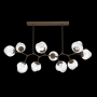 Hammerton Studio Nebula 10 Light 63" Wide LED Abstract Chandelier - 2700K Flat Bronze / Zircon Clear
