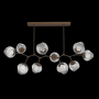 Hammerton Studio Nebula 10 Light 63" Wide LED Abstract Chandelier - 2700K Flat Bronze / Zircon Smoke
