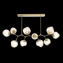 Hammerton Studio Nebula 10 Light 63" Wide LED Abstract Chandelier - 2700K Gilded Brass / Floret Amber