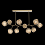 Hammerton Studio Nebula 10 Light 63" Wide LED Abstract Chandelier - 3000K Gilded Brass / Floret Bronze
