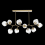 Hammerton Studio Nebula 10 Light 63" Wide LED Abstract Chandelier - 3000K Gilded Brass / Floret Clear