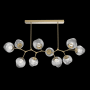 Hammerton Studio Nebula 10 Light 63" Wide LED Abstract Chandelier - 3000K Gilded Brass / Floret Smoke