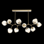 Hammerton Studio Nebula 10 Light 63" Wide LED Abstract Chandelier - 2700K Gilded Brass / Geo Amber