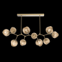Hammerton Studio Nebula 10 Light 63" Wide LED Abstract Chandelier - 2700K Gilded Brass / Geo Bronze