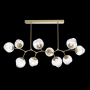 Hammerton Studio Nebula 10 Light 63" Wide LED Abstract Chandelier - 2700K Gilded Brass / Geo Clear