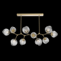 Hammerton Studio Nebula 10 Light 63" Wide LED Abstract Chandelier - 3000K Gilded Brass / Zircon Smoke