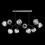 Hammerton Studio Nebula 10 Light 63" Wide LED Abstract Chandelier - 3000K Matte Black / Floret Smoke