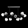 Hammerton Studio Nebula 10 Light 63" Wide LED Abstract Chandelier - 2700K Matte Black / Geo Clear