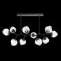 Hammerton Studio Nebula 10 Light 63" Wide LED Abstract Chandelier - 3000K Matte Black / Zircon Clear