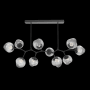Hammerton Studio Nebula 10 Light 63" Wide LED Abstract Chandelier - 2700K Matte Black / Zircon Smoke