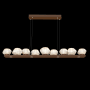 Hammerton Studio Mesa 12 Light 59" Wide LED Linear Chandelier - 2700K Burnished Bronze / Mesa Amber