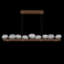 Hammerton Studio Mesa 12 Light 59" Wide LED Linear Chandelier - 2700K Burnished Bronze / Mesa Smoke