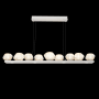 Hammerton Studio Mesa 12 Light 59" Wide LED Linear Chandelier - 2700K Beige Silver / Mesa Amber