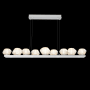 Hammerton Studio Mesa 12 Light 59" Wide LED Linear Chandelier - 2700K Classic Silver / Mesa Amber