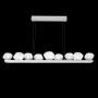 Hammerton Studio Mesa 12 Light 59" Wide LED Linear Chandelier - 2700K Classic Silver / Mesa Clear