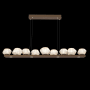 Hammerton Studio Mesa 12 Light 59" Wide LED Linear Chandelier - 2700K Flat Bronze / Mesa Amber