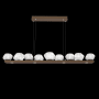 Hammerton Studio Mesa 12 Light 59" Wide LED Linear Chandelier - 2700K Flat Bronze / Mesa Clear