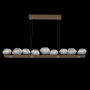 Hammerton Studio Mesa 12 Light 59" Wide LED Linear Chandelier - 2700K Flat Bronze / Mesa Smoke