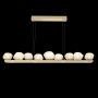 Hammerton Studio Mesa 12 Light 59" Wide LED Linear Chandelier - 2700K Gilded Brass / Mesa Amber