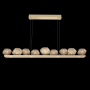 Hammerton Studio Mesa 12 Light 59" Wide LED Linear Chandelier - 2700K Gilded Brass / Mesa Bronze
