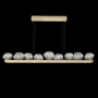 Hammerton Studio Mesa 12 Light 59" Wide LED Linear Chandelier - 2700K Gilded Brass / Mesa Smoke