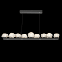 Hammerton Studio Mesa 12 Light 59" Wide LED Linear Chandelier - 2700K Matte Black / Mesa Amber