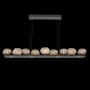 Hammerton Studio Mesa 12 Light 59" Wide LED Linear Chandelier - 2700K Matte Black / Mesa Bronze