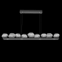 Hammerton Studio Mesa 12 Light 59" Wide LED Linear Chandelier - 2700K Matte Black / Mesa Smoke
