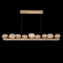 Hammerton Studio Mesa 12 Light 59" Wide LED Linear Chandelier - 2700K Novel Brass / Mesa Bronze
