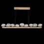 Hammerton Studio Mesa 12 Light 59" Wide LED Linear Chandelier - 2700K Novel Brass / Mesa Smoke