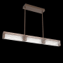 Hammerton Studio Tabulo 3 Light 43" Wide LED Linear Chandelier - 3000K Burnished Bronze / Linea Glass