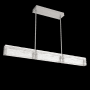 Hammerton Studio Tabulo 3 Light 43" Wide LED Linear Chandelier - 3000K Beige Silver / Tidal Glass