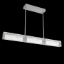 Hammerton Studio Tabulo 3 Light 43" Wide LED Linear Chandelier - 3000K Classic Silver / Tidal Glass