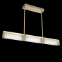 Hammerton Studio Tabulo 3 Light 43" Wide LED Linear Chandelier - 3000K Gilded Brass / Linea Glass