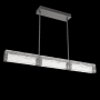 Hammerton Studio Tabulo 3 Light 43" Wide LED Linear Chandelier - 3000K Graphite / Tidal Glass