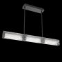 Hammerton Studio Tabulo 3 Light 43" Wide LED Linear Chandelier - 3000K Matte Black / Linea Glass