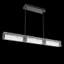 Hammerton Studio Tabulo 3 Light 43" Wide LED Linear Chandelier - 3000K Matte Black / Tidal Glass
