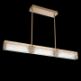 Hammerton Studio Tabulo 3 Light 43" Wide LED Linear Chandelier - 3000K Novel Brass / Linea Glass