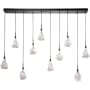 Hammerton Studio Blossom 10 Light 73" Wide LED Multi Light Pendant with Blown Glass Shades Matte Black