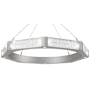 Hammerton Studio Glacier Single Light 48" Wide LED Ring Chandelier with Cast Glass Shades Metallic Beige Silver
