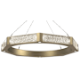 Hammerton Studio Glacier Single Light 48" Wide LED Ring Chandelier with Cast Glass Shades Gilded Brass