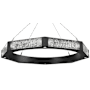 Hammerton Studio Glacier Single Light 48" Wide LED Ring Chandelier with Cast Glass Shades Matte Black