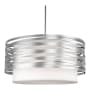 Hammerton Studio Tempest 4 Light 24" Wide Drum Chandelier - Medium (E26) with White Linen Inner and Finished to Match Metal Outer Shade Metallic Beige Silver