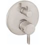 Hansgrohe Ecostat S Thermostatic Valve Trim with Integrated Volume Control and Diverter for 2 Distinct Functions - Less Rough In Brushed Nickel