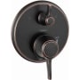 Hansgrohe Ecostat Classic Pressure Balanced Valve Trim Only with Integrated Diverter for 2 Distinct Functions - Less Rough In Rubbed Bronze