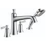 Hansgrohe Joleena Deck Mounted Roman Tub Filler with Built-In Diverter with Included Hand Shower, Less Rough In - Limited Lifetime Warranty Chrome