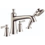 Hansgrohe Joleena Deck Mounted Roman Tub Filler with Built-In Diverter with Included Hand Shower, Less Rough In - Limited Lifetime Warranty Polished Nickel